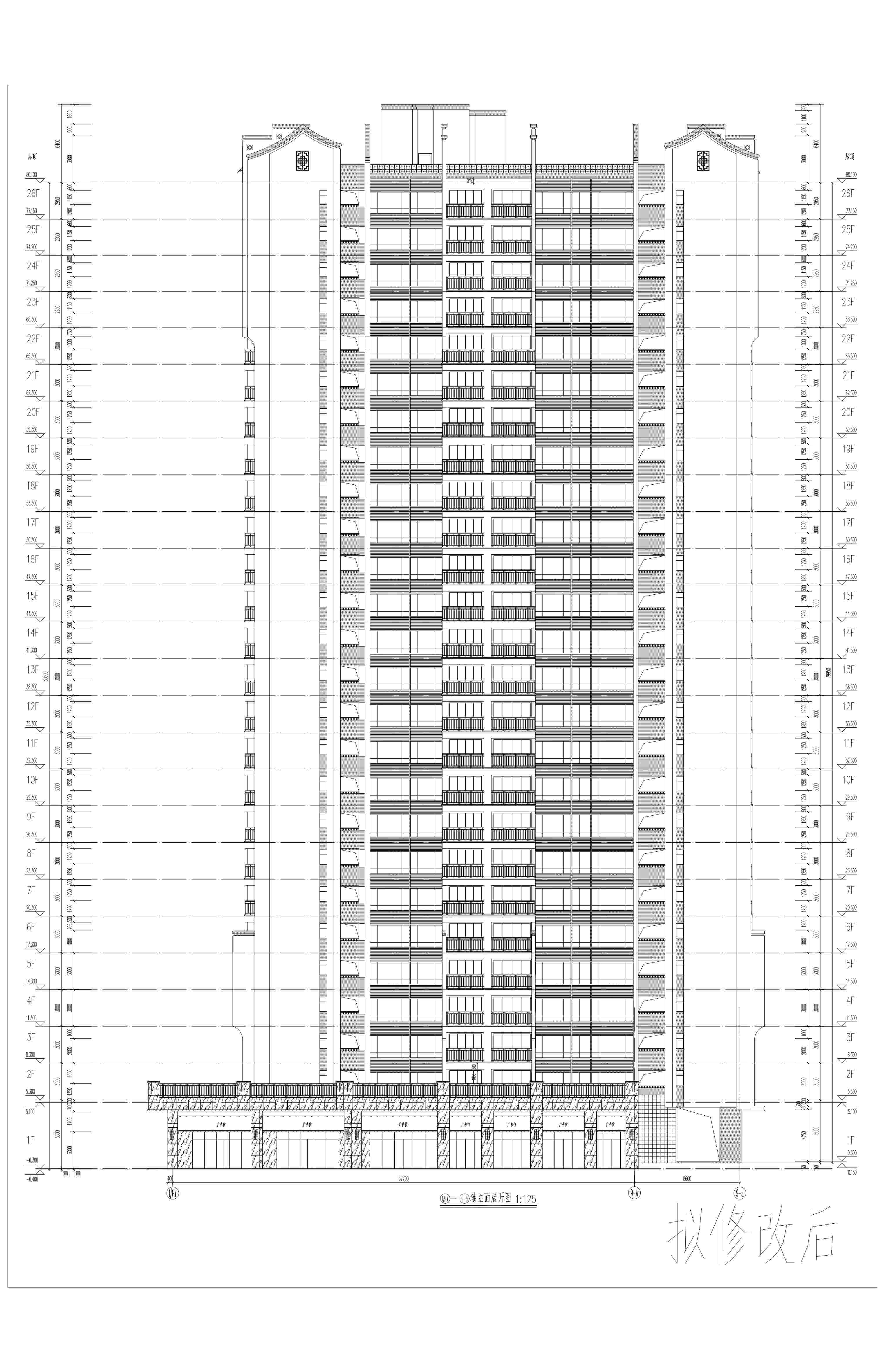 綠湖9#樓擬修改后軸立面展開(kāi)圖.jpg